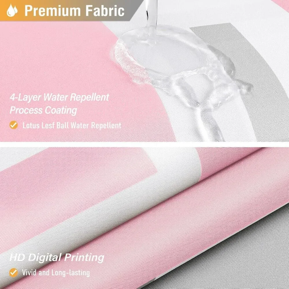 BTTN Pink Stall Fabric Shower Curtain 36x72 Geometric